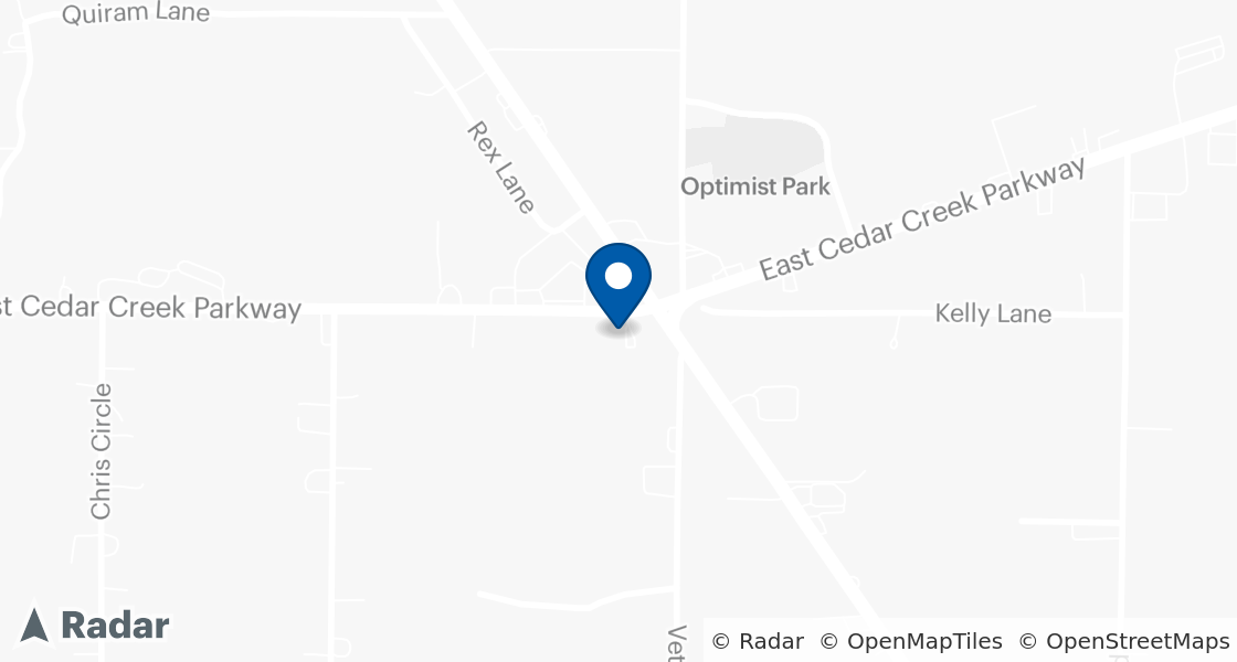 Map of Dairy Queen Location:: 110 W Cedar Creek Pkwy, Seven Points, TX, 75143-6474